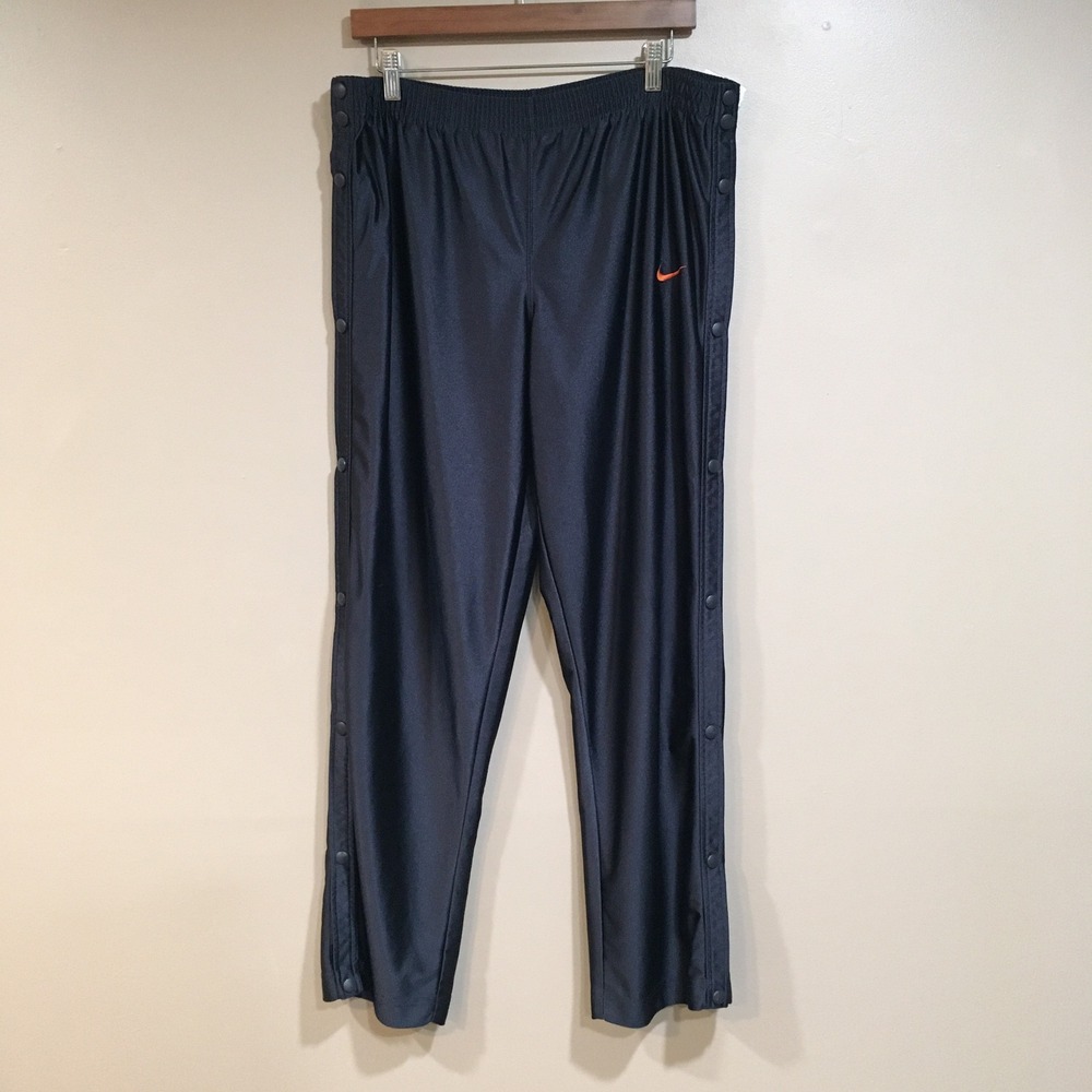 Nike Vintage Breakaway Track Pants Mens XL Navy Blue Side Snap Retro Athletic